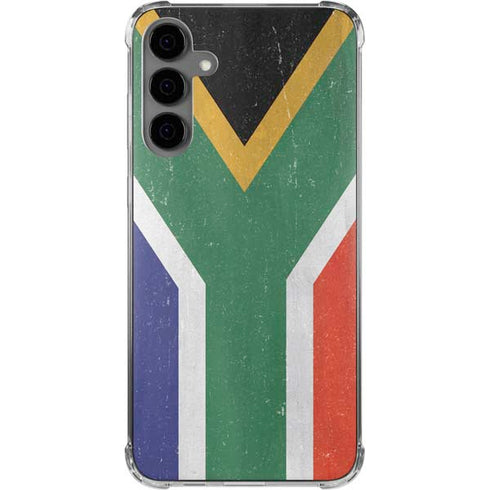 South Africa Flag Distressed Galaxy S24 Plus Clear Case